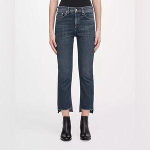 Rag‎ and Bone Nina High rise stove pipe raw hem jeans size 28